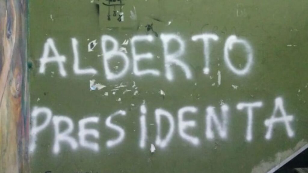 La pintada de “Alberto presidenta”, una de las primeras pintadas que salió a partir de la presentación de la fórmula Cristina-Alberto en 2019 | Créditos: Perfil