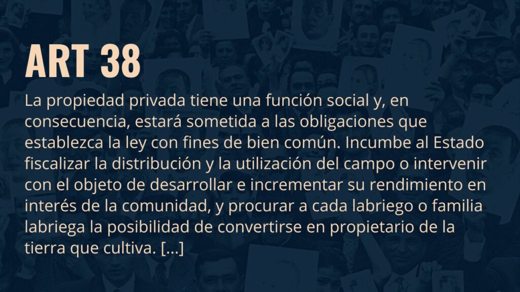 Fragmento del Artículo 38 - Constitución Nacional de 1949