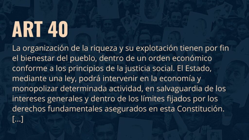 Fragmento del Artículo 40 - Constitución Nacional de 1949